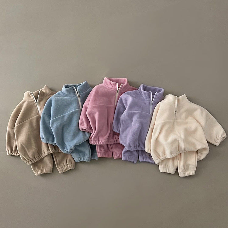 Fleece Collar Sweater Set