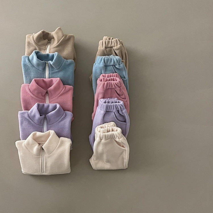 Fleece Collar Sweater Set