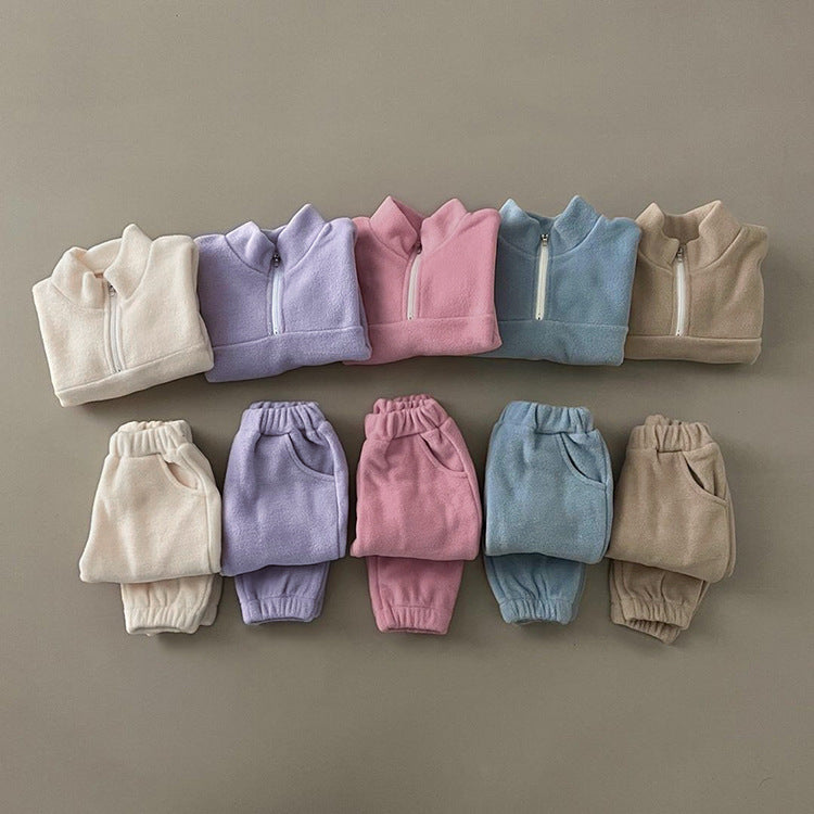 Fleece Collar Sweater Set