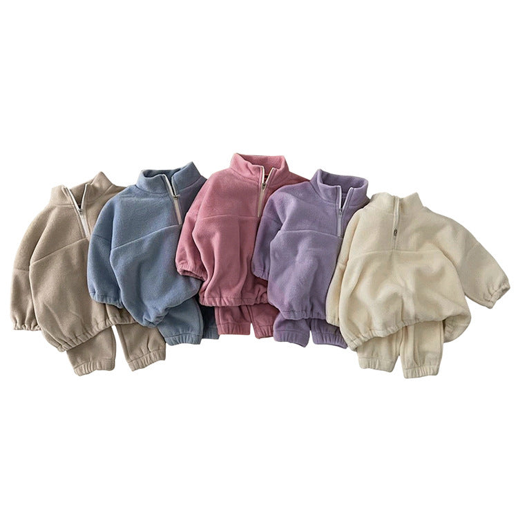 Fleece Collar Sweater Set
